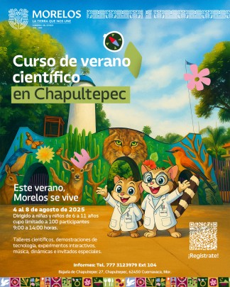 Verano científico para niñas y niños de 6 a 11 años, en el parque Barranca Chapultepec.