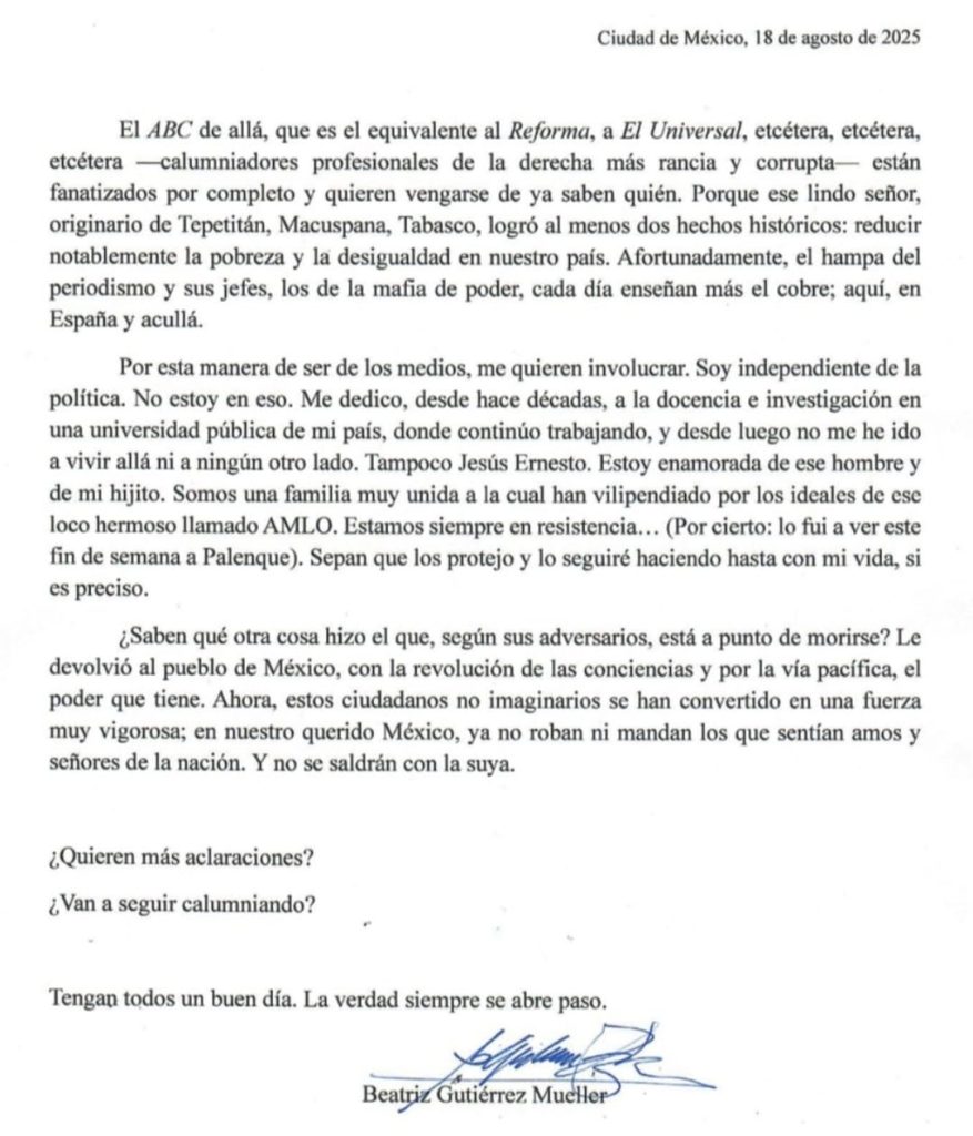 Beatriz Müller responde a críticas y defiende a su familia