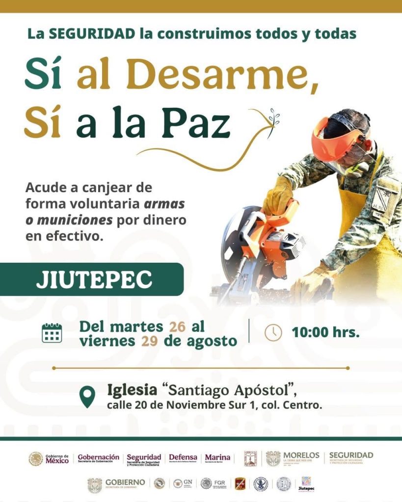 Jiutepec impulsa desarme para fortalecer la seguridad