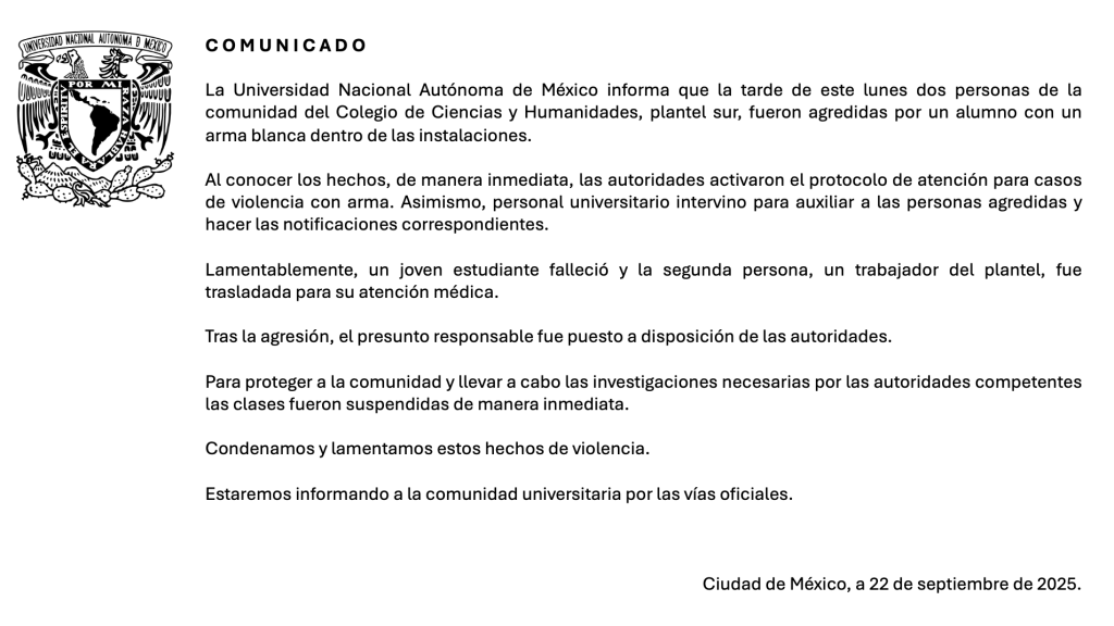 Ataque en CCH deja un estudiante muerto y dos heridos