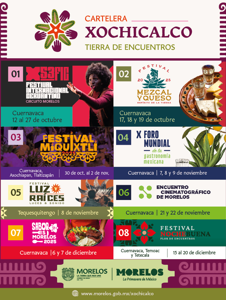 Cartelera Xochicalco tierra de encuentros