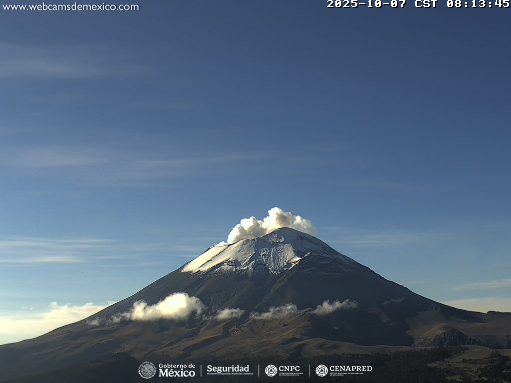 Popocatépetl registra exhalaciones