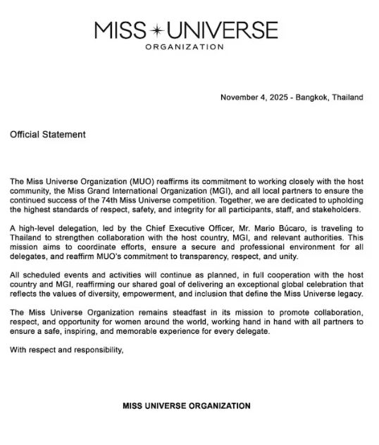 Miss Universe rompe con Nawat Itsaragrisil